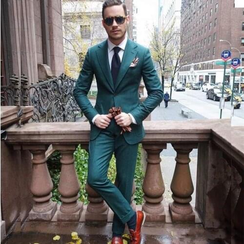 High Quality One Buttons Notched Lapel Slim Fit Yellow Groom Tuxedos 2 Piece Men Suits Wedding/Prom Best Man ( Jacket+Pants+Tie)