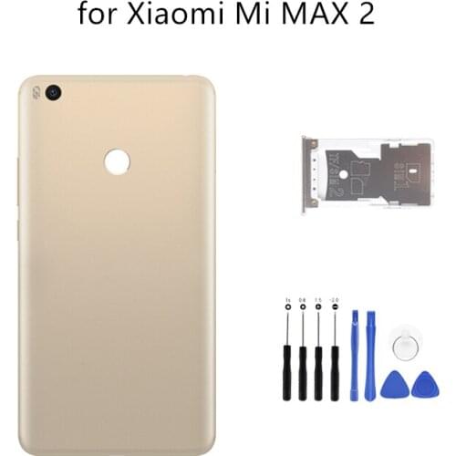 For Xiaomi Mi MAX 2 Battery Back Cover Rear Housing Rear Door Camera Glass Lens for Xiaomi Mi MAX2 Repair Spare Parts+ Card Tra