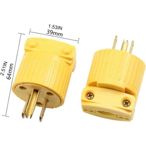 Yellow America 5-15P 125V 15A 3 poIe US industry power converter plug E5BE