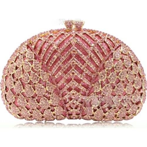 Hollow Out gun color Crystal Women Evening Bags Bridal Handbag Ladies Wedding Purse For Bride Cocktail Party clutches bags gift