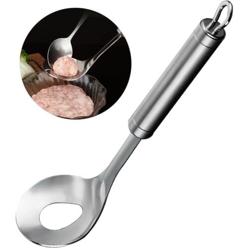 Kapmore 1pc Stainless Steel Meatball Maker Metal Non-Stick Meat Spoon DIY Meatball Making Tools Kitchen Gadget