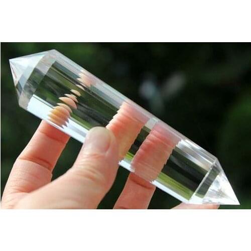 5.12" Natural QUARTZ CRYSTAL Clear Vogel Style 33 sided DT Point Healing 185g