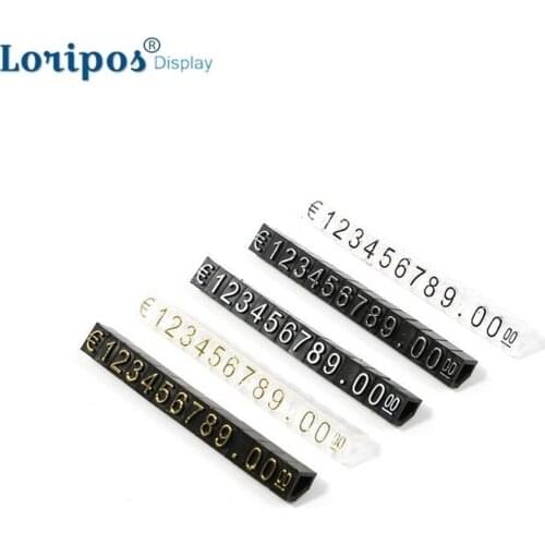 0.5x4.3cm per set Mini Jewelry Watches Garment Transparent Price Card Tags combined number Currency Block Stick 50pcs