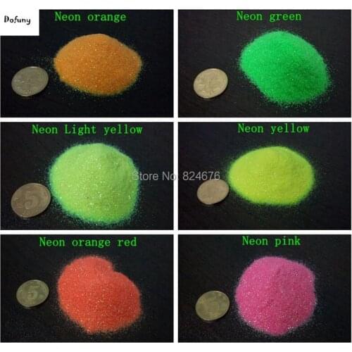 60g/lot Mixed 6 colors Neon Fluorescent Color Nail Glitter powder UV Decoration powder,DIY Cosmetic Nail Art Flash Powder