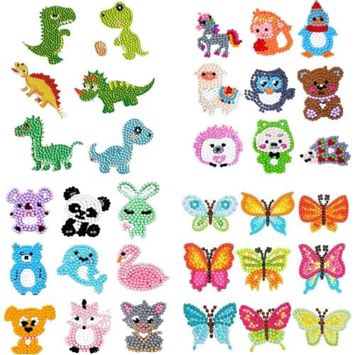 5D DIY Art Diamond Painting Cartoon Animal Free Sticker Diamond Mosaic Full Embroidery Cross Stitch Home Decoration Gift