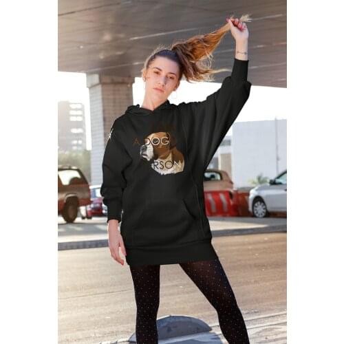 Angemiel Wear I Am A Dog Person Black Dress Sweatshirt Tunik