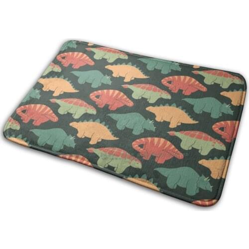 Mosaic Of Dinos 1 Mat Rug Carpet Anti-Slip Bedroom Entrance Door Mat Dinosaur Dino Mosaic Stegosaurus Triceratops Diplodocus