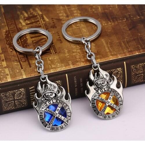 2016 REBORN Vongola big blue crystal crystal Metal Pendant Keychain Key Chain Chaveiro Key Ring gift Cosplay