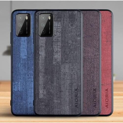 Case for Xiaomi Poco M3 Funda Luxury Vintage Bark pattern Leather Phone Cover for xiaomi poco m3 case Coque