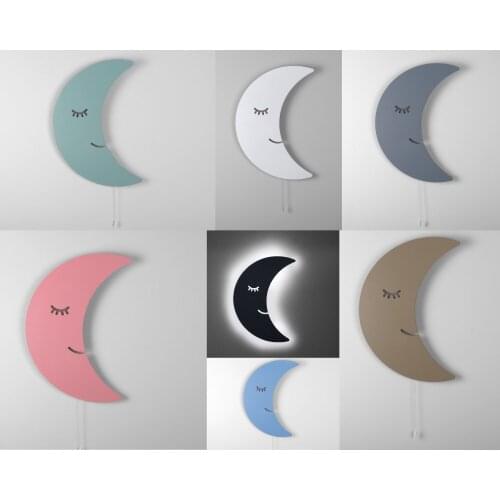 Birthday Party Lamp Moon Shaped Light Kids Party Lamp Moon Wall Light Gift for Girls Baby Bedside Decor