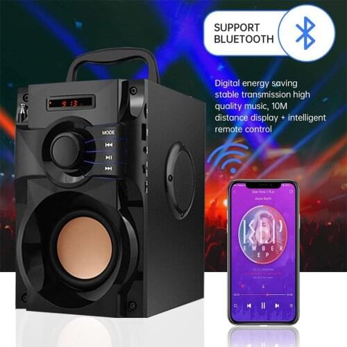 Portable High Power 10W Bluetooth Speaker Subwoofer Bass Speaker With Remote Control Support FM Radio BT AUX TF For PC Speakers