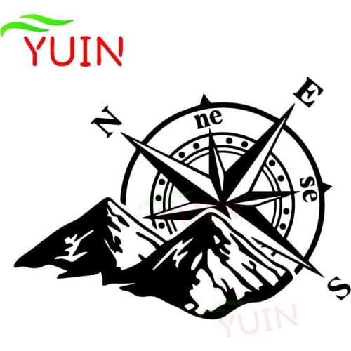 Jungle Adventure Compass Car Decal Fashionable Rear Windshield Decoration PVC Waterproof Sunscreen Sticker Color Customizable