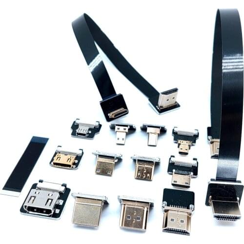 FPV Flache Ribbon BIS/Unten Winkel Micro HDMI-kompatibel zu HDMI 90 grad flexible band kabel pin 20pin stecker HDMI raspberry 4