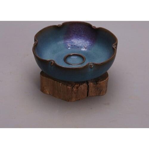 Song Jun kiln blue uniform red lotus leaves wash old antiques