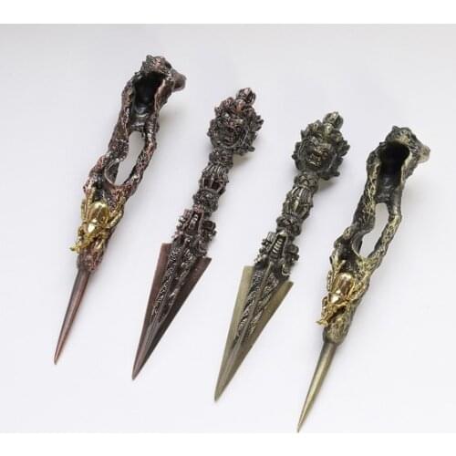 Chinese Puer Tea Knife Prying Handmade Copper Ancient Horse Pattern Oolong Green Tea Knife Gift Te Verde Chino Teaware DG50TNC