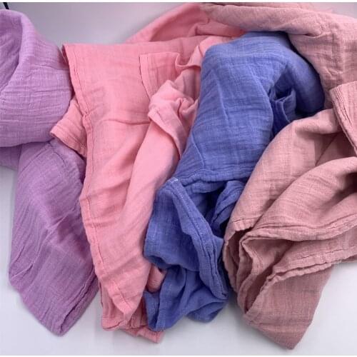 Classic Crinkle Cotton Gauze Muslin Baby Blanket Receiving Blanket Soft Bath Towel Gauze Infant Wrap Bedding Sleeping Blanket