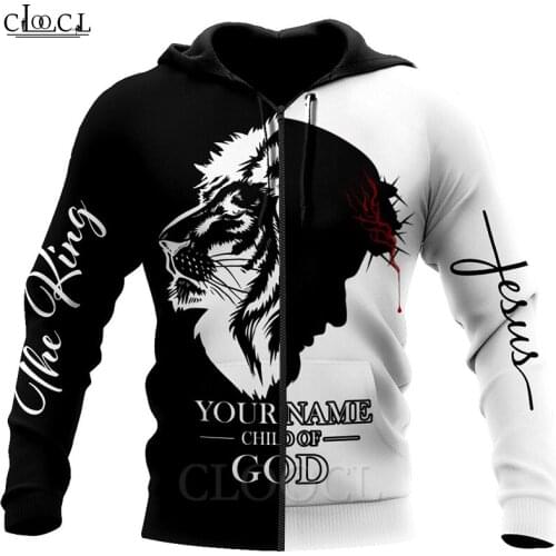 HX Christian Jesus Catholic Zipper Hoodies Men Women 3D Print Fashion Hip Hop Harajuku Sweatshirts Casual Tops Drop Shipping