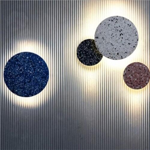 Retro Loft Industrial Creative Terrazzo Round Combination Led Wall Lamp for Foyer Bed Room Aisle Decor 18/26cm 2468