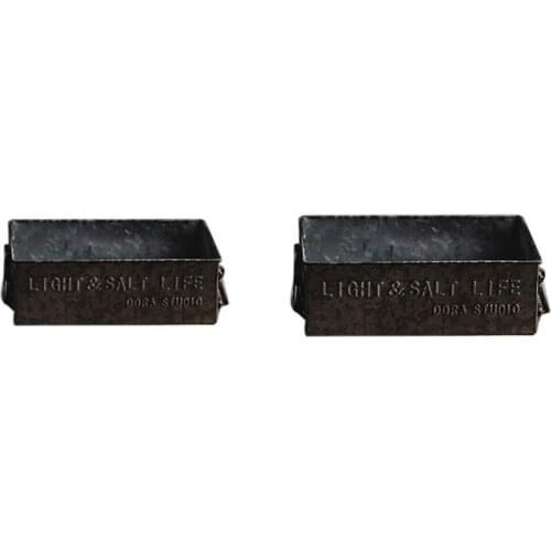 Retro Serving Tray Vintage Metal Storage Tray Breakfast Bread Cake Snack Plate Rectangular Box Iron Pan