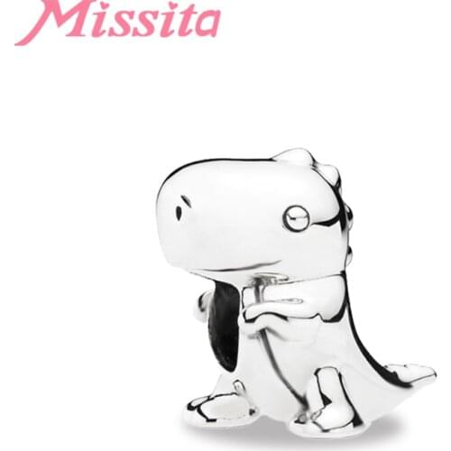 MISSITA Lovely Dino the Dinosaur Beads fit Brand Original Charm Bracelet DIY Jewelry Making Women Bangle Accessories Gift