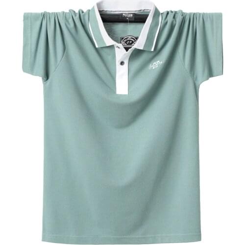 Men Oversized Lapel Cotton Polo Shirt Men Short Sleeve Polo Shirt Sweatshirt Golf Tennis Plus Size M-5XL 6XL