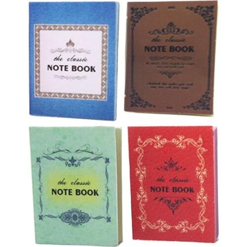 4 Pieces 1:12 Doll House Mini Assorted Notebooks Furniture Set Decoration