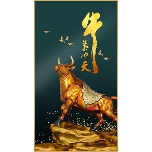 Cross Stitch Kits Embroidery Needlework Sets DIY 11CT Print Canvas Patterns Cattle Animals