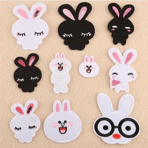 Customizable Wholesale Clothing Accessories Cute Cartoon Animal Eyes Rabbit Patch and Cloth Patch