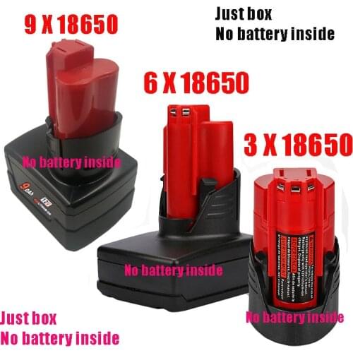 M12 Battery Plastic Case PCB Circuit Board Shell For Milwaukee 12V 10.8V 3.0Ah 6.0Ah 9.0Ah 48-11-2411 Li-ion Battery Box Housing