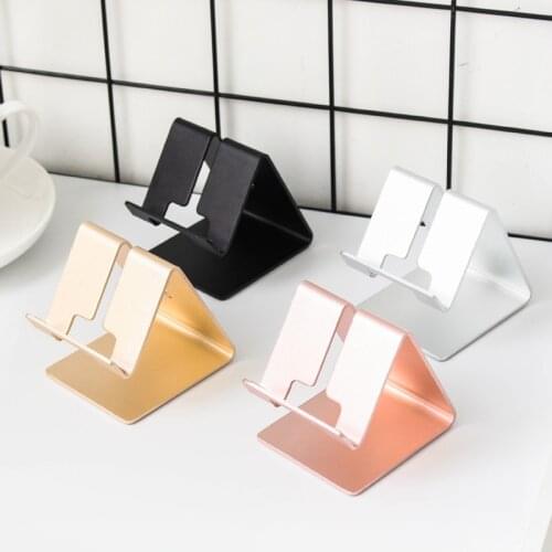 Metal Mobile Phone Holder Tablet Stand Rose Gold Black Silver Desktop Accessorizes Universal Compatible with iPhone iPad Android