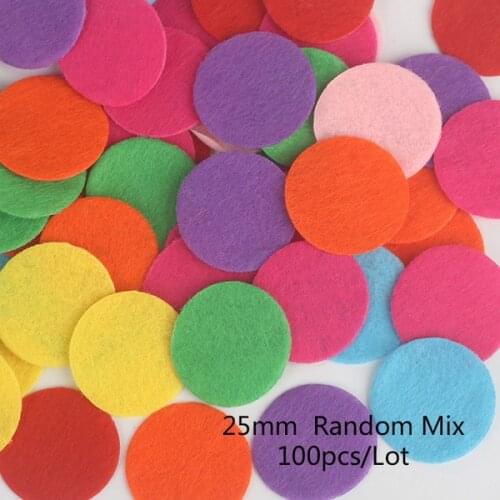 100pcs 15/20/25/30mm Round Mixed Color Felt Fabric Pads Cloth Disc DIY Sewing Clothing Decoration Accessories