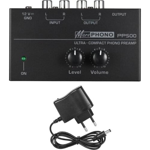 PP500 Phono Preamp Preamplifier with Level Volume Control for LP Vinyl Turntable