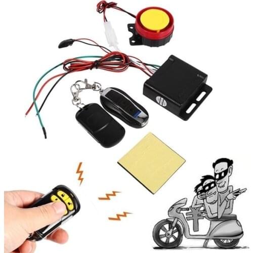 Motorcycle Scooter Anti-theft Security Alarm System Engine Double Remote Control Universal