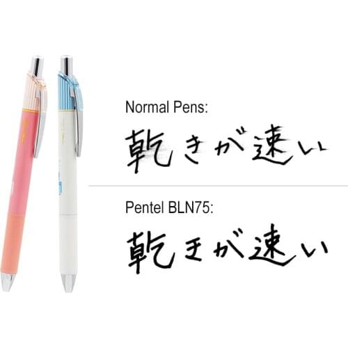 Pentel Energel Clena BLN75 Gel Pens 0.5mm Quick Drying Ballpoint Pen Sign Pen Striped Body Soft Holder Japanese Stationery