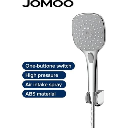 JOMOO Handheld Showerhead Three-Function Water Outlet Mode Air Energy Pressurization Multi-Angle Wall Seat Shower Set ,Chrome