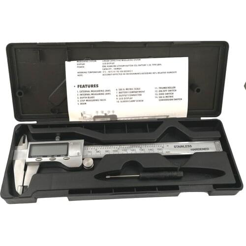 Digital vernier caliper Stainless steel caliper 0-150MM 6 inch 0.01mm digital display electronic ruler length measuring tools