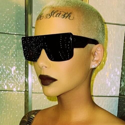 JackJad 2021 Fashion Cool Unique Flat Top Shield Style Sunglasses Women Oversized Vintage ins Brand Design Sun Glasses 95341