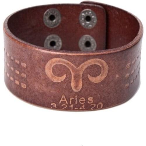 High Grade Women Men Bracelet ZODIAC Constellations Aries Pattern Birthday Present For Friend Provide Dropshipping