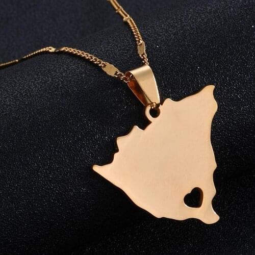 Stainless Steel Nicaragua Map Pendant Necklaces Women Gold Color Nicaraguans Maps Jewelry