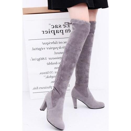 Womens Over The Knee High Boots 2021 Winter New Slim Long Boots Sexy Fashion Women Thigh Boots Woman Lace-up High Heel Boots