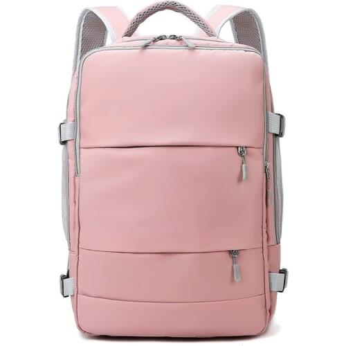 Pink Women Travel Backpack Water Repellent Anti-Theft Stylish Casual Daypack Bag with Luggage Strap & USB Charging Port Backpack