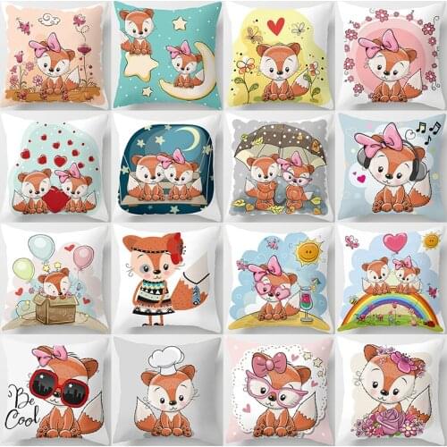 Animal Decorative Cushions Pillowcase Polyester Cushion Cover Cartoon Throw Pillow 45*45 Sofa Decoration Pillowcover 40892