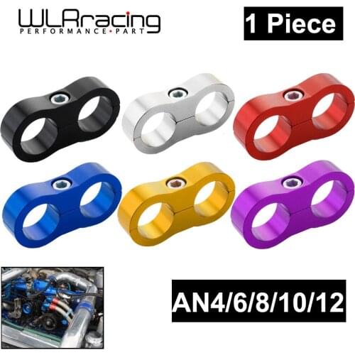 1Pcs AN4 6 8 10 12 Braided Rubber Hose Line Clamp Aluminum Anodized Line Separator Separator Divider Clamp Kit Black Blue