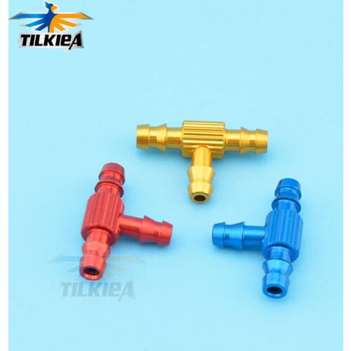 1pc Aluminum Alloy 3 Way Fuel Pipe Nozzle Fuel Jointer for RC Aircraft Airplane