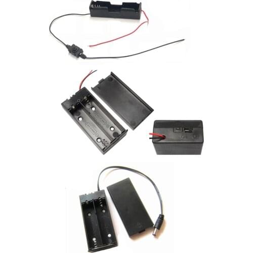 1Pcs Plastic Battery Holder 1x 2x 18650 Battery Case Storage Box with Switch Wire Lead 1 2 Slot 18650 Battery Container for DIY