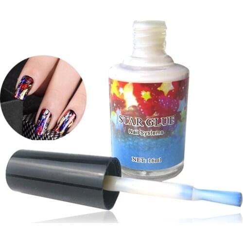 16ml 1 bottle Nail Art Glue for Foil Sticker Nail Transfer Tips Adhesive 16ml Glue Nail Tips Adhesive Tools