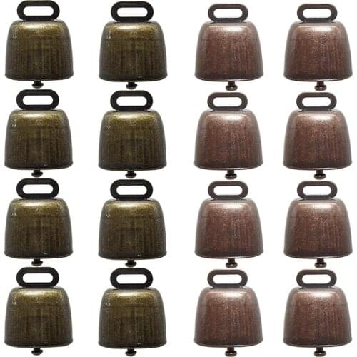 16PCS Cow Horse Sheep Grazing Copper Bells Small Brass Bells Cattle Goat Farm Loud Bell Long Distance Horse Iron Bells