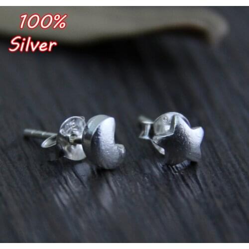 2pcs 2019 New 925 Sterling Silver Fashion Charm Woman Earrings Stars Moon Jewelry Gift