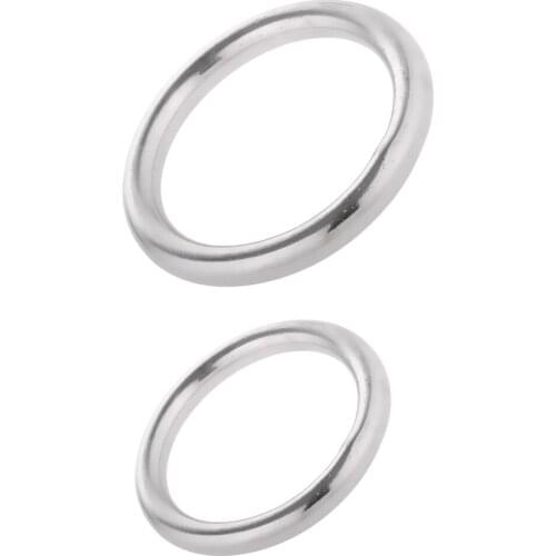 2x Smooth Welded Polished Boat Marine Stainless Steel O Ring 7x40mm & 7x50mm