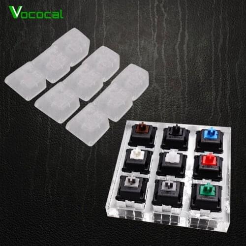 Vococal Acrylic Mechanical Keyboard Tester Switches Keycaps Key Cap 9-Axis Frame Bundle Test Kit Set for Cherry MX